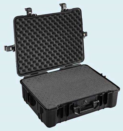 Obrázek Typ 65 – Černý vodotěsný kufr vč. pěnové vložky s bezpečnostním uzavíráním.