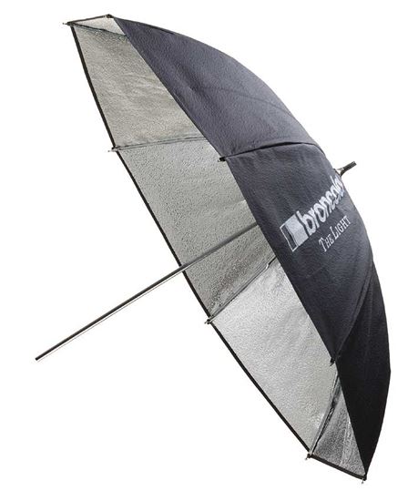 Obrázek Deštní stříbrný odrazný 102 cm pro všechny typy zábleskových světel Broncolor Minicom, Minipuls, Litos, Pulso G, Unilite, Picolite, Mobilite, Visatec Solo, Logos