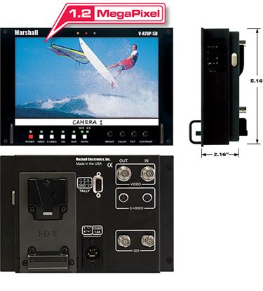 Obrázek V-R70P-HDSDI-AB HD 7' Wide Screen LCD Monitor with HDSDI/SD Input and Anton Bauer Battery Mount
