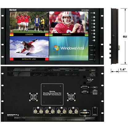 Obrázek QV-171X-HDSDI 17' Native HD Resolution LCD Rack Mount Monitor with built in Quad Splitter