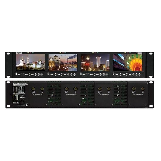 Obrázek V-MD434-3GSDI Four 4.3' Wide Screen Rack Unit with 4 x 3GSDI input modules installed