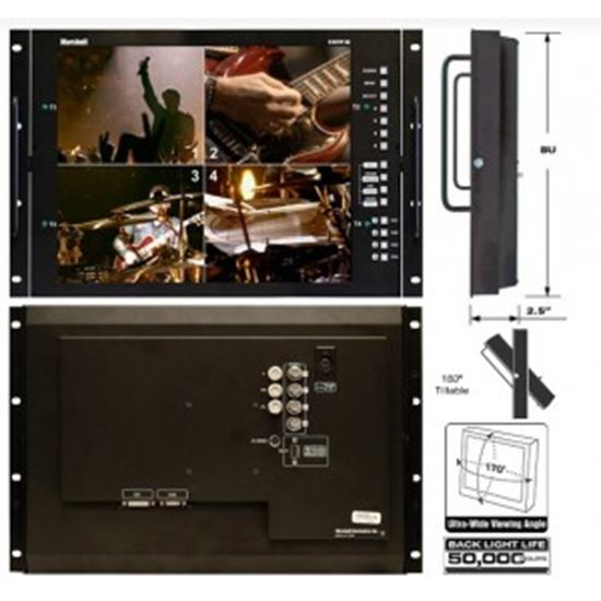 Obrázek V-R171P-4A 17' Rack Mountable LCD Monitor with Quad Splitter & Switcher, NTSC format only